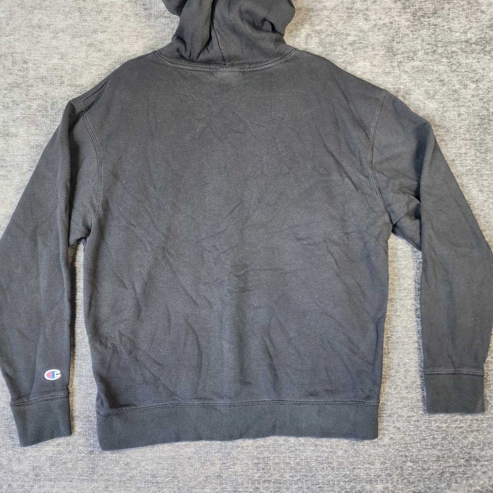 Champion Hoodie Men Large Black Classic Fleece Pullover Embroidered Logo - Picture 10 of 10